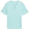 TOM TAILOR Maglietta da Uomo Henley in Cotone, 37455 - Strisce Fini, Colore: Bianco Menta, L