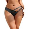ohyeahlady Tanga Sexydonna Hot con Buco Curvy Perizoma Donna Seducente Filo Taglie Forti Mutande Brasiliana Slip Cotone Vita Bassa Intimo Donna Sexyhot Pelle Underwear L,Nero