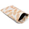 styleBREAKER custodia per gli occhiali con stampa anans e panno per la pulizia delle lenti, custodia per gli occhiali con chiusura a scatto, da donna 09020076, colore:Bianco-arancio