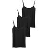 Marks & Spencer Confezione da 3 Canottiere con Bordo in Pizzo in Misto Cotone da Donna Marina