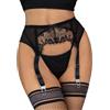 ohyeahlady Taglie Forti Reggicalze Donna Pizzo con 4 Clip Regolabili Giarrettiera Vita Alta Cinghie Elastiche Guepiere Elastica Lingerie Curvy Motivo Floreale Completo Intimo con perizoma (Rosso,S)