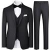 YFFUSHI Abito Uomo 3 Pezzi Slim Fit Giacca Pantaloni Panciotto Farfallino per Matrimonio Ufficio Cerimonia, Blu Marino, XXL