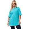 Ulla Popken Polo da Donna con Bottoni in Velluto, Taglia 46/48