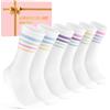 Niorasen Calzini Tennis Donna 35-38 39-42, Regali San Valentino Per Donne Fidanzate Mamme Sorelle Figlie Calzini In Cotone Traspirante Calzini Sportivi Colorati Da Corsa 6 Paia