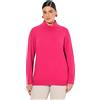 Ulla Popken Pullover con Collo Dolcevita, Alti orli a Costine e Maniche Lunghe Antracite mélange 46+ 799922121-46+