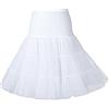 Boolavard Petticoat Sottogonna Retro Annata di 50 Oscillazione 1950 Rockabilly Bianco, Nero, Blu, Rosa, Rosso (L-XL, Bianco)