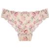 YAMAMAY Slip Donna Eloise, Colore Mandorla con Ricamo Floreale, Balza di Pizzo e Tulle con Tassello in Cotone
