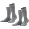 ESPRIT Basic Uni Multipack M So cotone tinta unita confezione di 2 paia, Calzini Uomo, Grigio Light Grey Melange 3390, 47-50
