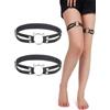 ohyeahlady Giarrettiera in Pelle Punk Elastica Regolabile 2 Pcs Reggicalze Donna Elastiche Gamba Giarrettiere Elastico Gotico Leg Ring Clip Antiscivolo Halloween Accessori Cosplay Nero,Taglia unica