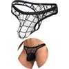 ohyeahlady Tanga Uomo Pizzo Taglie Forti Slip in Rete Traspirante Curvy Mini Perizoma A Rete Triangolo Mutande Elastiche Elastici Thong T-Back G-String Intimo Maschile a Vita Bassa Fishnet Nero,S