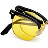 Joopin Occhiali da Sole Pieghevoli Uomo Donna Polarizzati UV400 Classici Quadrati Vintage Mezza Montatura Rettangolare Folding Sunglasses (Blu)