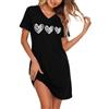 Marvmys Camicia da Notte Donna Estiva Cotone Manica Corta Scollo a V Taglie Forti Comodo Ampio per Casa Casuale S-4XL