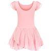 trudge - Vestito da danza per bambine, a maniche corte e lunghe, in cotone, adatto per il balletto, con gonna a tutù, Rosa B., 150 cm