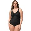 Ulla Popken Body Modellante con Righe Sottili da Indossare Anche Senza Reggiseno Nero 110E 705648100-110E