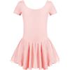 untlet Abbigliamento da Balletto per Bambini Abito da Balletto in Cotone per Ragazze Abito da Balletto a Maniche Corte per Bambini Body da Balletto con tutù Rosa Chiaro