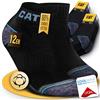 CAT CATERPILLAR POWER & COOL WORK SNEAKERS - 12 paia di calzini da lavoro per sneaker da lavoro, taglia 39-42, 43-46, 47-50, 12 paia di colore nero, 43-46