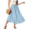 Zeagoo Gonna Donna Lunga Estate Maxi Gonna A-Line Gonne Estate con Coulisse Gonna Midi Casual Gonna da Cerimonia Cocktail Blu S