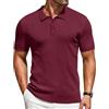 COOFANDY Polo da Uomo Maniche Corte Stretch Colletto Classico Tricot a Righe Golf Elegante Casual Azzurro L