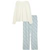 Marks & Spencer Pigiama Stampato in Puro Cotone da Donna Blu S