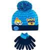 Paw Patrol Cappello Sciarpa Guanti Invernale Set per Bambini Chase and Rubble Blu Taglia unica