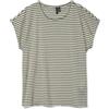 Vero Moda VMAVA Plain SS Top Stripe GA Jrs Noos, T-Shirt da Donna, Laurel Wreath/Stripes:Pristine, L