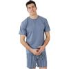 TRAMAS+ Pigiama Uomo Estate 100% Cotone, Set Maglietta a Maniche Corte e Pantaloncini, Abbigliamento da Notte Fresco e Comodo - M, Iñaki, Acquamarina