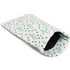 styleBREAKER custodia per gli occhiali con stampa cactus e panno per la pulizia delle lenti, custodia per gli occhiali con chiusura a scatto, da donna 09020075, colore:Bianco - Verde menta