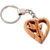 Kassis Geschenkartikel KASSIS - Portachiavi a forma di cuore, in legno d'ulivo, regalo, Angelo custode, 3,50 x 4 cm