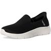Skechers Women's Hands Free Slip-ins Go Walk Flex-Relish, Scarpe da Ginnastica Donna, Black Textile/White Trim, 39 EU
