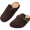 JOMIX Sabot Donna Pantofole Chiuse Davanti in Pelle Sintetica con Fibbia Regolabile Ciabatte con Plantare Ergonomico Zoccoli da Casa e Esterno, WCT255301, Cammello, 39 EU
