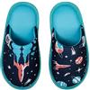 Dedoles Pantofole Donna Uomo & Bambini Ciabatte Memory Foam con tanti Design Unicorno Gatti Caffè Musica Regalo, colore: Blu, disegno: Razzi nello spazio, taglia: 22