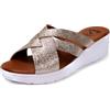 JOMIX Ciabatte Donna Estive Anatomiche Pantofole Zeppa Eleganti Comode da Casa Mare Spiaggia Piscina Made in Italy TD2007 (Argento, 41)