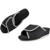 STRAPPO SOFT Ciabatte Spugna Donna Regolabile Pantofole Estive Anziani Aperte Davanti Morbide Antiscivolo Slippers Casa Signora Comode per Piedi Larghi e Donne Mature Rosso 38