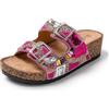 JOMIX Ciabatte Moda Donna Estive a Zeppa con Perle Sandali Eleganti Ragazze a Fibbia con Gioielli Perline Strass Comodi da Spiaggia Mare Piscina SD9182-3 Blu, 40