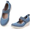 JOMIX Scarpe Donna Estive Strappo Ortopediche con Zeppa Casual Senza Lacci Ballerine Traspiranti Diabetiche Comode Antiscivolo Leggere da Anziani WCS250191 Blu 36