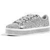 LUCKY STEP Scarpe da Ginnastica con Plateau Glitter per Donna per Matrimonio e Passeggio (Nero, 8.5US-39EU-6UK)