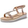 JOMIX Sandali Donna Estivi Ciabatte Ragazze Eleganti con Zeppa Gioiello e Chiusura Elastica Regolabile SD8105 (Oro Rosa,38)