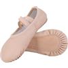 Acfoda Scarpette Danza Classica Bambina PU Pelle Scarpe da Ballerina Antiscivolo Suola Intera Ginnastica Ballo Pantofole Punta Morbida Elasticizzata per Donna Rosa 38