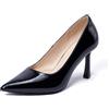 GENSHUO Tacco Alto 10 cm Punta Affilata Eleganza e Comfort Scarpe Classiche in Vernice e Glitter per Matrimoni Lavoro, Nero, 38.5 EU