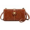 S-ZONE Donna Borsa a Tracolla per Cellulare in Pelle PU Porta Cellulare con Blocco RFID con Fessure per Carte Tracolla Rimovibile Regolabile Adatto a Cellulari Sotto 6.7"