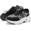 JOMIX Scarpe Donna Sportive Zeppa Leopardate Platform Leggera Antiscivolo Traspirante Plantare Morbido Sneakers Casual Animalier da Camminare Lavoro Viaggi e Tempo Libero WSC255352 Nero 38