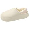 JOMIX Pantofole Donna Invernali Chiuse Mocassino Ciabatte Pelose Donna Calde da Casa Suola Memory Foam Morbido Comodo Antiscivolo MD7357-7 (Beige, 35/36)