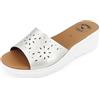 JOMIX Ciabatte Donna Estive Anatomiche Pantofole Zeppa Eleganti Comode da Casa Mare Spiaggia Piscina Made in Italy TD1963 (Bianco, 39)