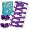 SULPO 1 o 2 paia di lacci rotondi senza legature - Lacci a sgancio rapido - Lacci in gomma con capsule metalliche - Lacci elastici per adulti e bambini - Lacci per scarpe, rosa scuro, Einheitsgröße