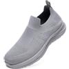 JOMIX Sneakers Donna Slip On Senza Lacci Scarpe da Corsa Leggere Traspiranti Antiscivolo Ammortizzate per Passeggiata Fitness Yoga Palestra Outdoor (Gray,41)