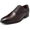YFFUSHI Scarpe Stringate per Uomo Oxford Perforate e Traspiranti in PU Tessuto Formali e Casual per Lavoro, Marrone Scuro, 44 EU