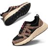 LUCKY STEP Sneakers Casual da Donna Piattaforma Classica Leopardata (Leopardo Nero/Marrone, 8US-38EU-5UK)