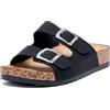 JOMIX Ciabatte Estive da Mare da Donna Pantofole Alla Moda con Punta Aperta Comoda Suola in Sughero Antiscivolo WCX250057-2 (Bianco,39)