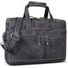 ROYALZ "Anderson Borsa Business in Pelle Vera Uomo & Donna - Borsa Laptop 15,6" - Cartella Vintage con Fascia Trolley - Ventiquattrore Lavoro Organizzata