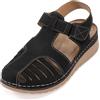 JOMIX Sandali Ortopedici Donna Estivi Punta Chiusa Scarpe Signora a Strappo Comode Traspiranti e Plantare Morbido da Anziane WOX250652 Nero 38